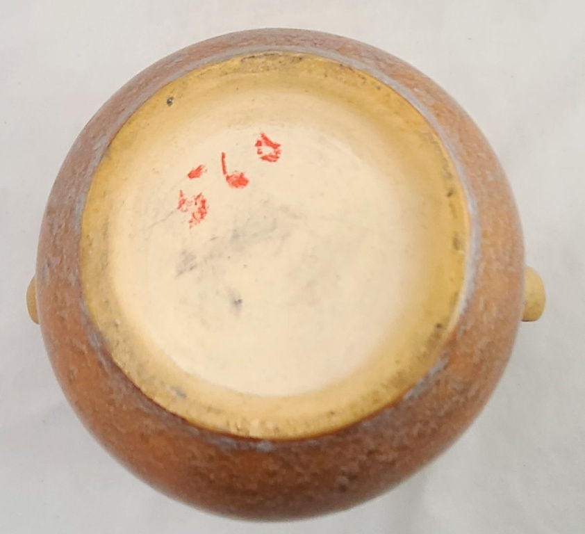 Thumbnail: Roseville Montacello Vase with A&C Blossoms #560-6 Cinnamon Frosted Glaze c1931