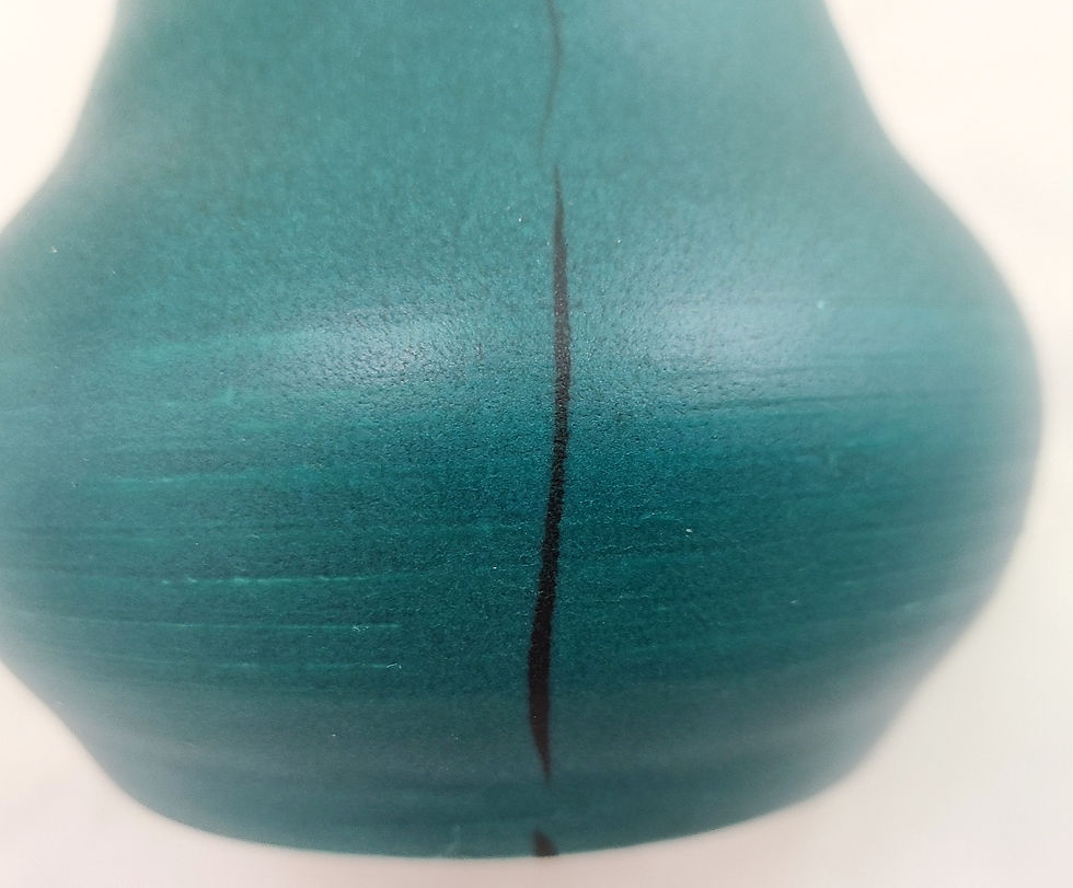 Thumbnail: Rookwood Early Z-Line TEST Vase d1900 by William McDonald Teal Glaze/Black Lines