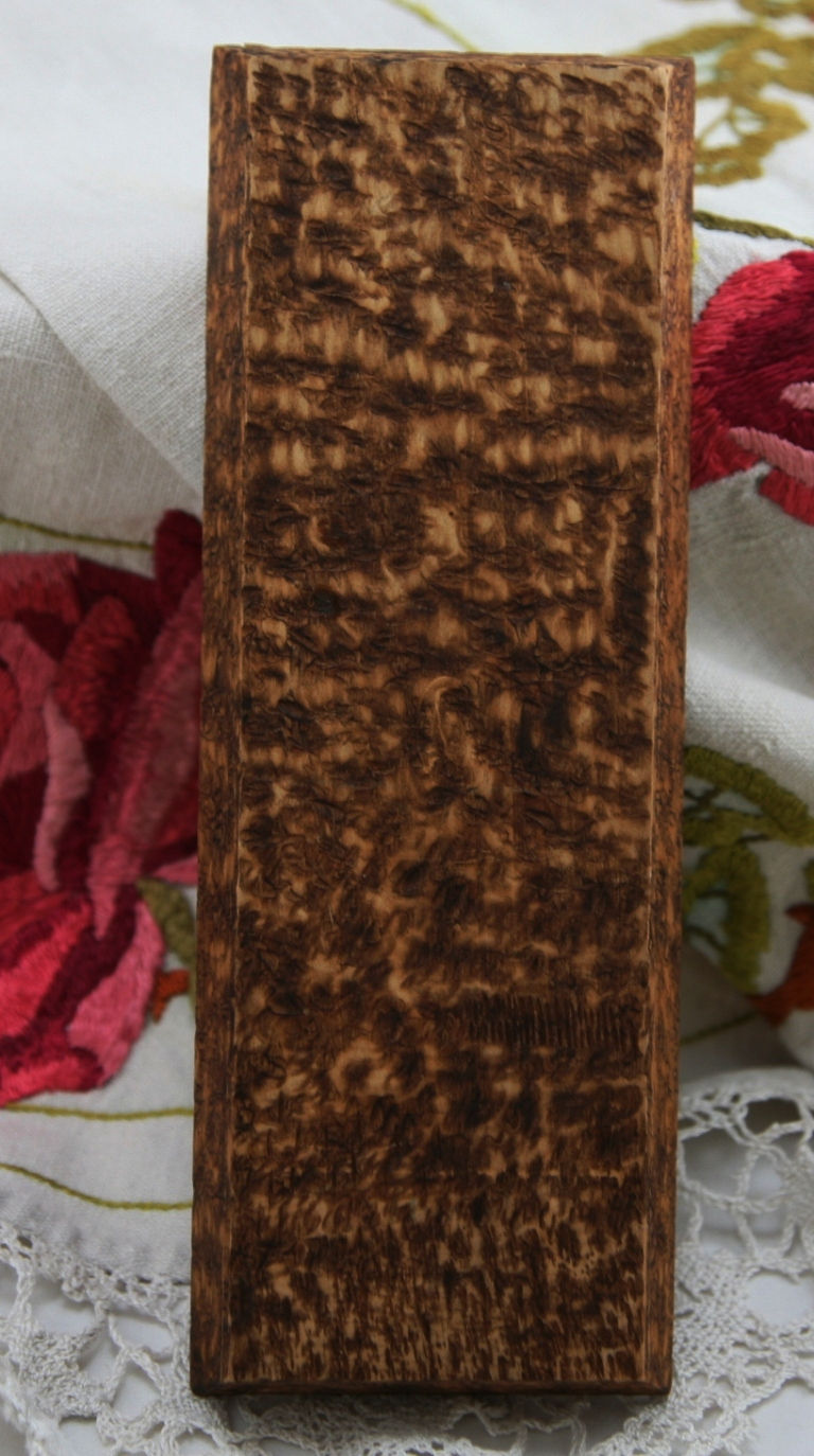 Thumbnail: Flemish Art Co. NY Pyrography Wooden Tray with Poppies/Leaves Motif c1910