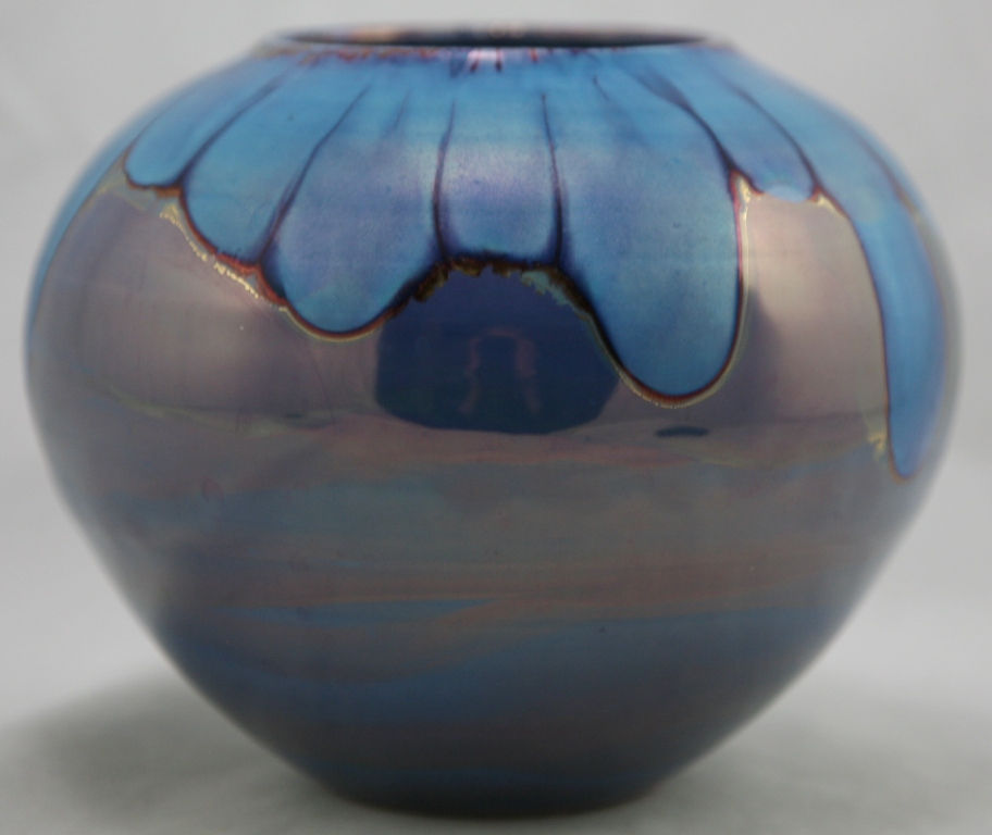 Thumbnail: Bruce Fairman Sacramento Potter Contemporary Lustre Drip Glaze Vessel d1994