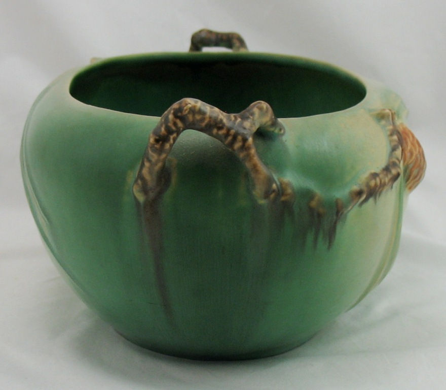 Thumbnail: Roseville Pinecone High-Sided Center Bowl In Blushed Green Glazes #276-9