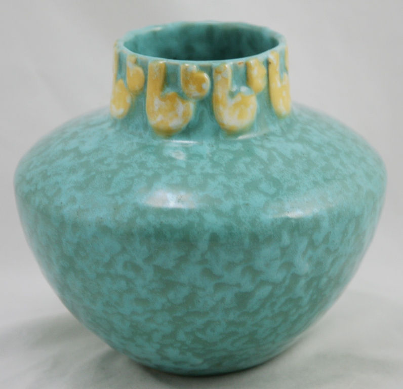 Thumbnail: Roseville Imperial II Vessel with Banded Design Mottled Glazes Shape 474