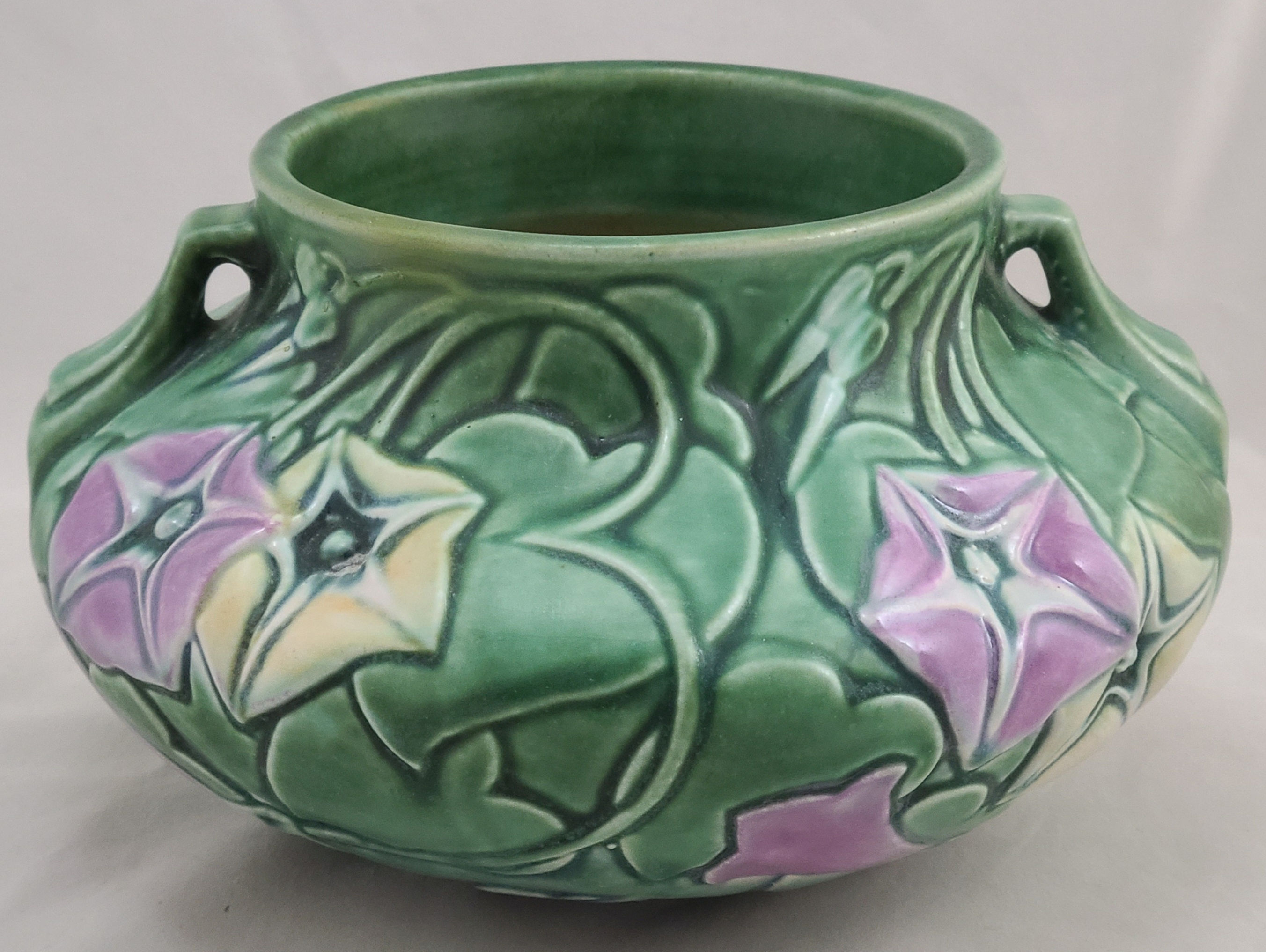 Roseville Morning Glory Urn/Vase in Fabulous Green/Blue Glazes #268-4