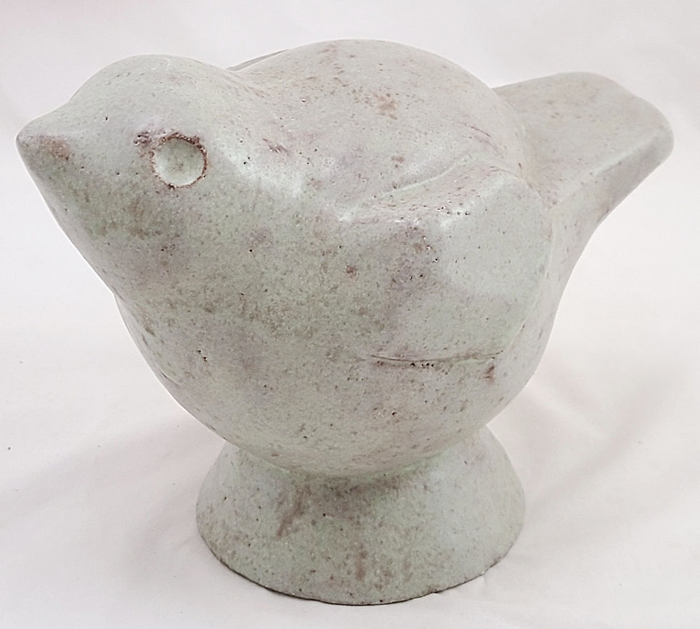 Janet Ontko Studio Bird Sculpture in Oyster Glazes Fresno, California