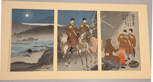 絵画 k.kobayasi Kobayasi Kiyochika (1847-1915) Gradual Advance of Scouts in the