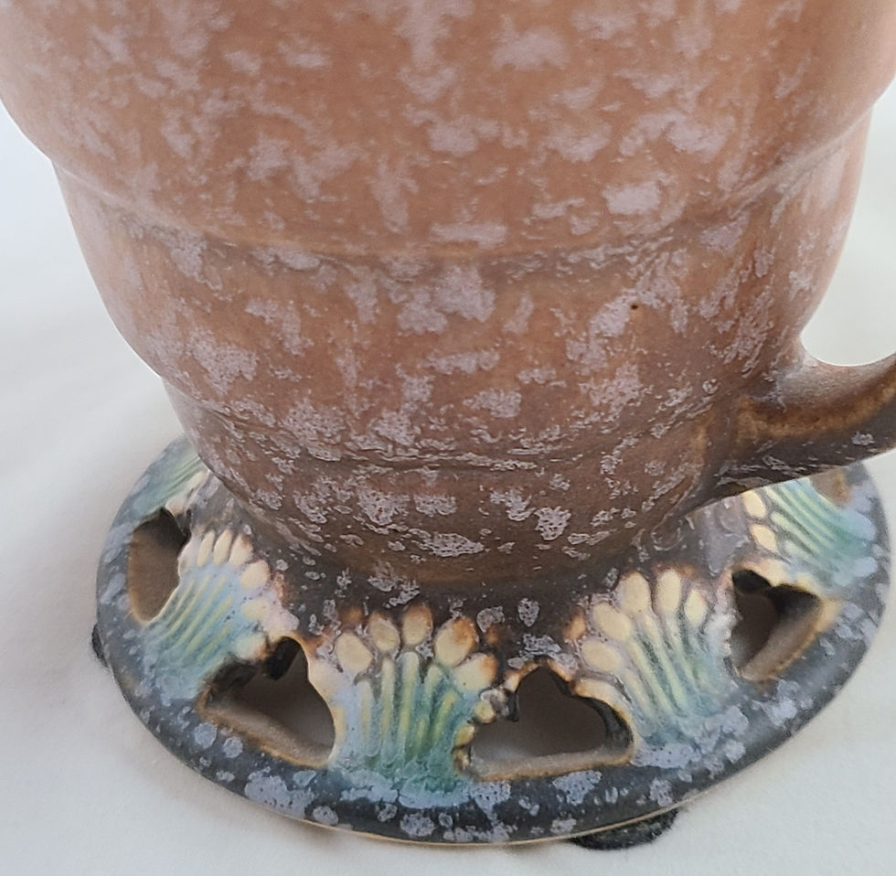 Thumbnail: Roseville Ferella Vase in Shaded Brown Mottled & Frosted Glazes 503-5 Orig. Cond