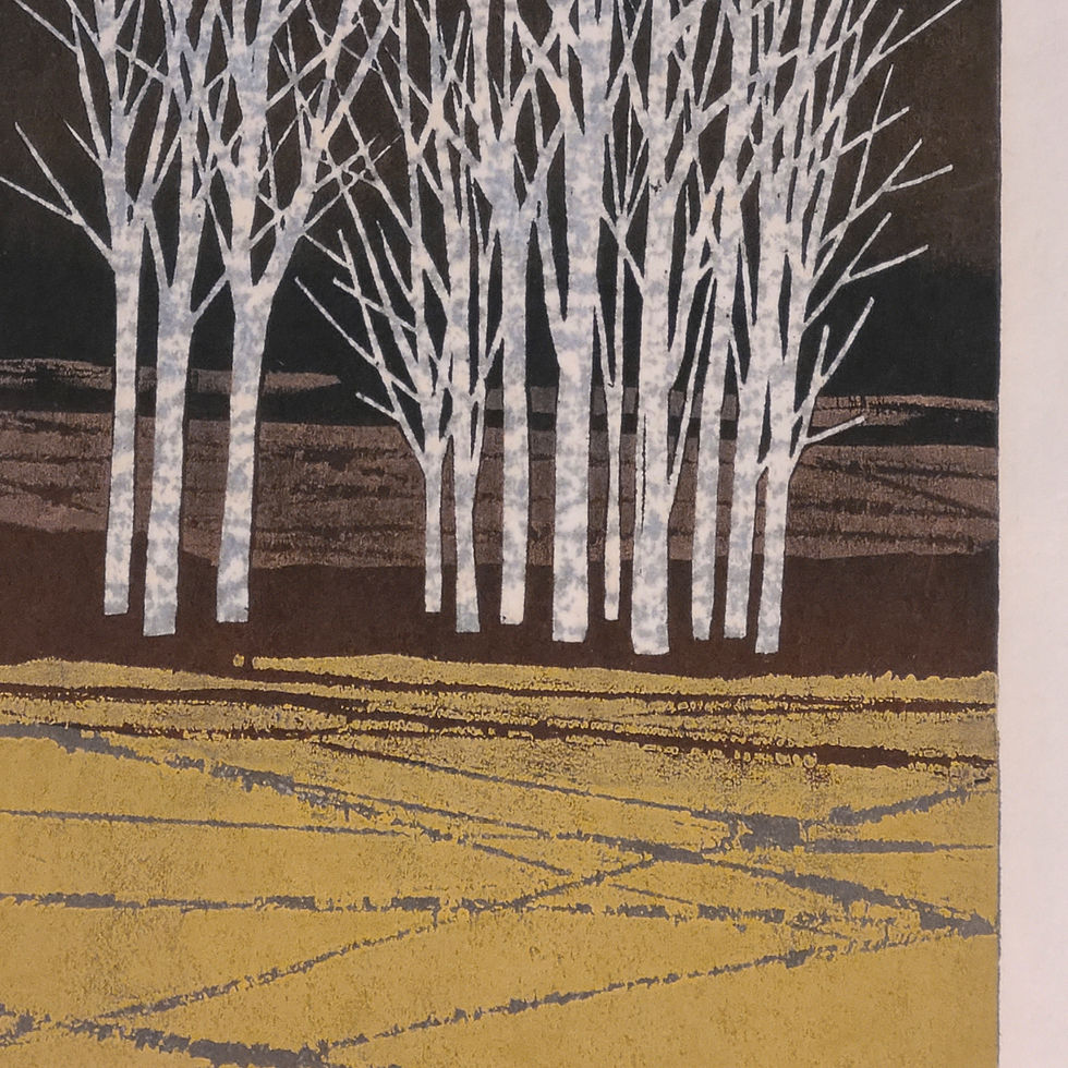 Thumbnail: Fujita Fumio (b.1933) White Thicket G. (Rare Early Print) d.1973 #74/200