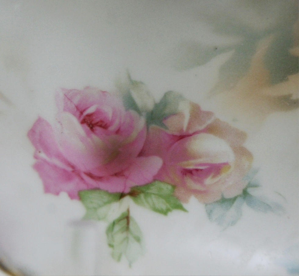 Thumbnail: R.S. Prussia German Porcelain Gilt Decorated Roses 3-Footed Bowl