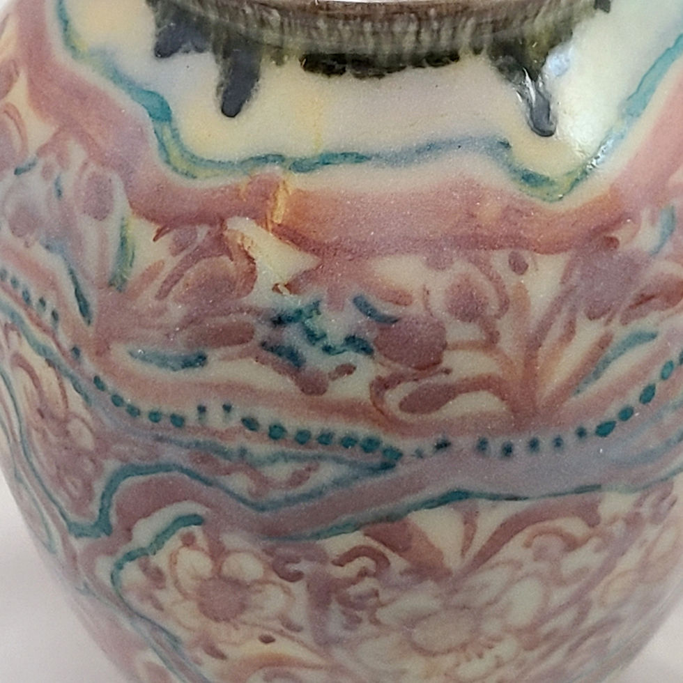Thumbnail: Rookwood Ivory Jewel Porcelain Vase Paisley-like Design d1922 William Henschel