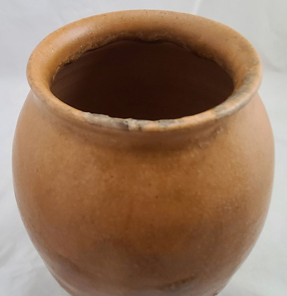 Thumbnail: Volkmar Kilns Metuchen, NJ Arts & Crafts Vessel in Organic Mustard Glaze c1903-5