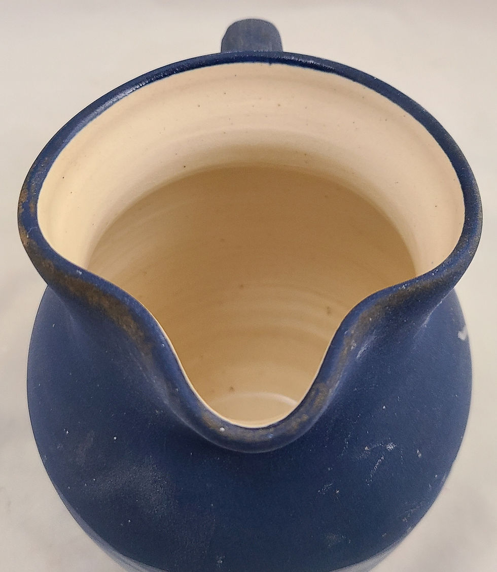 Thumbnail: M. Marjorie Pittman Catawba River Pottery Cameo Pitcher Organic Glazes Marion NC