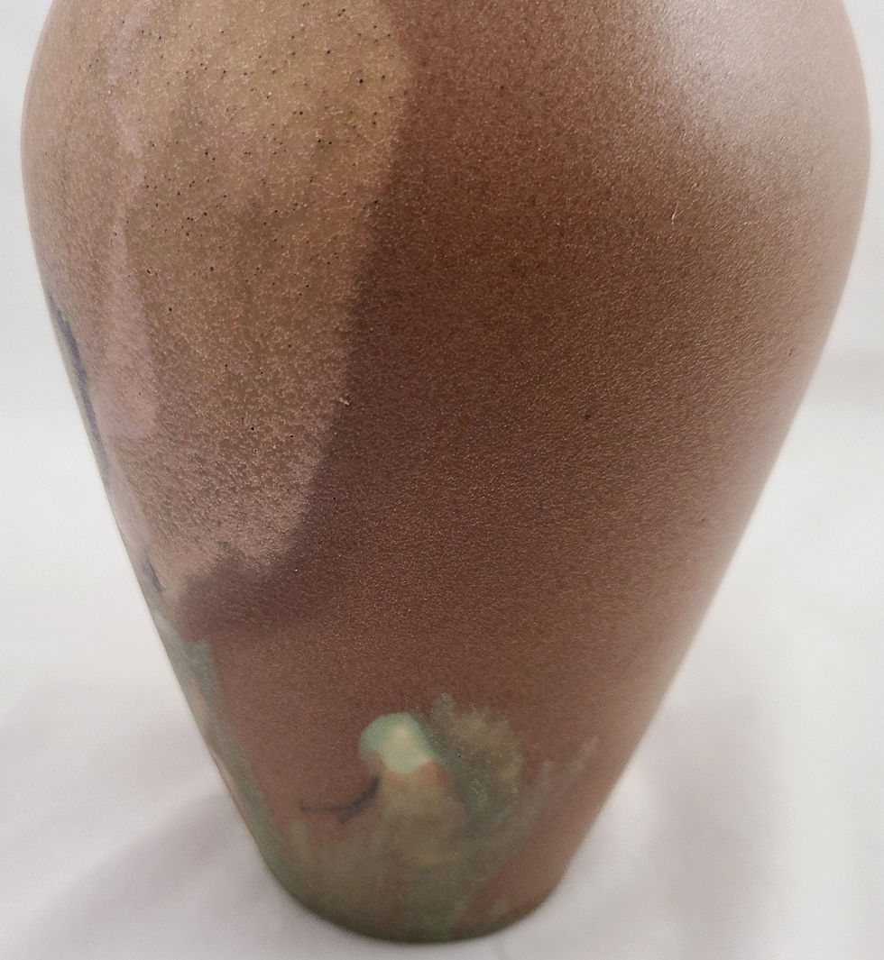 Thumbnail: Rookwood Painted Mat Vase with Blossom & Leaves Amelia Browne Sprague d1901