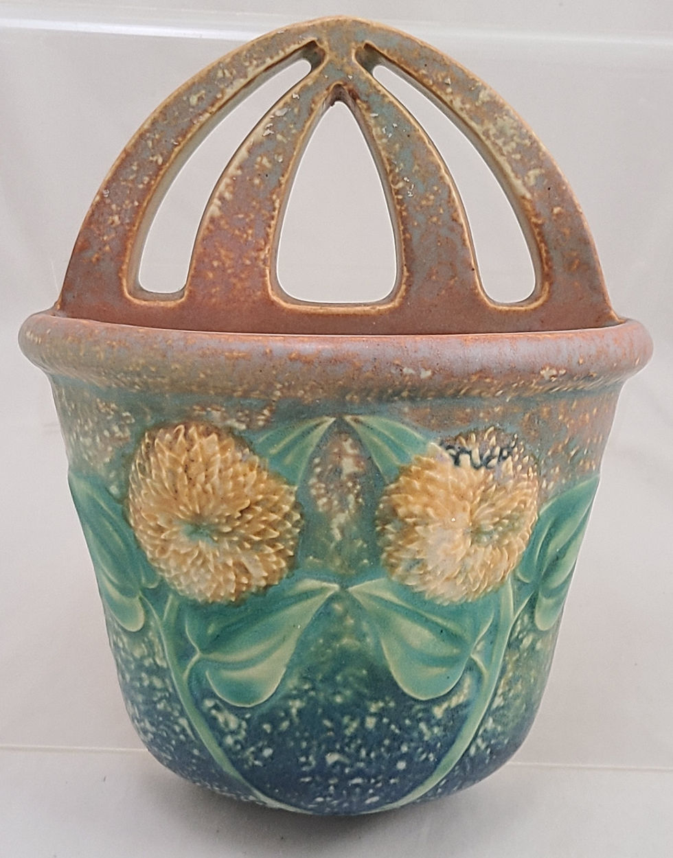 Roseville Sunflower Wallpocket Shape 1265-7 Original Black Paper Label