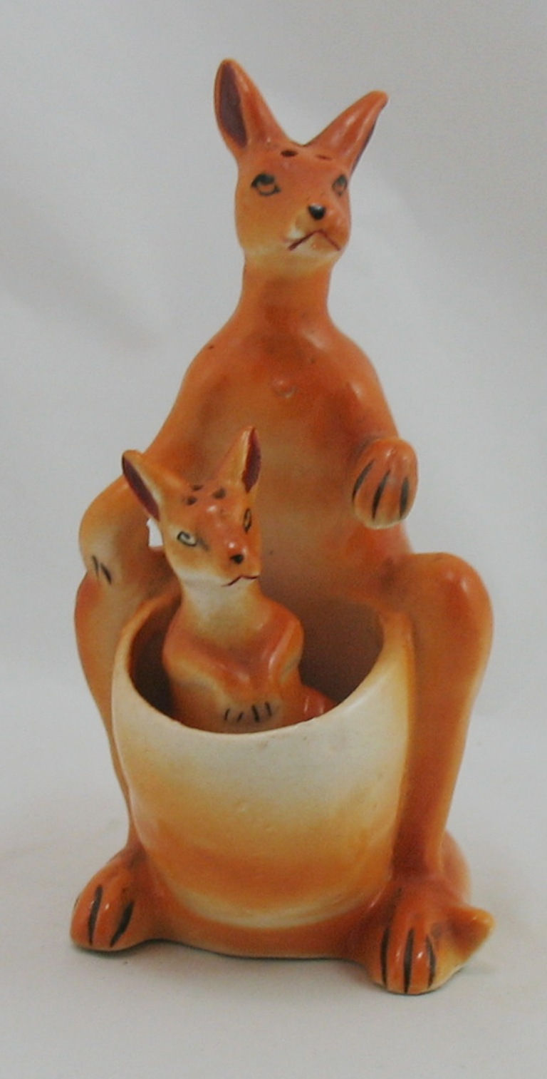 MIJ Kangaroo Salt and Pepper Nesting Set in Orange Semi-Mat Glazes