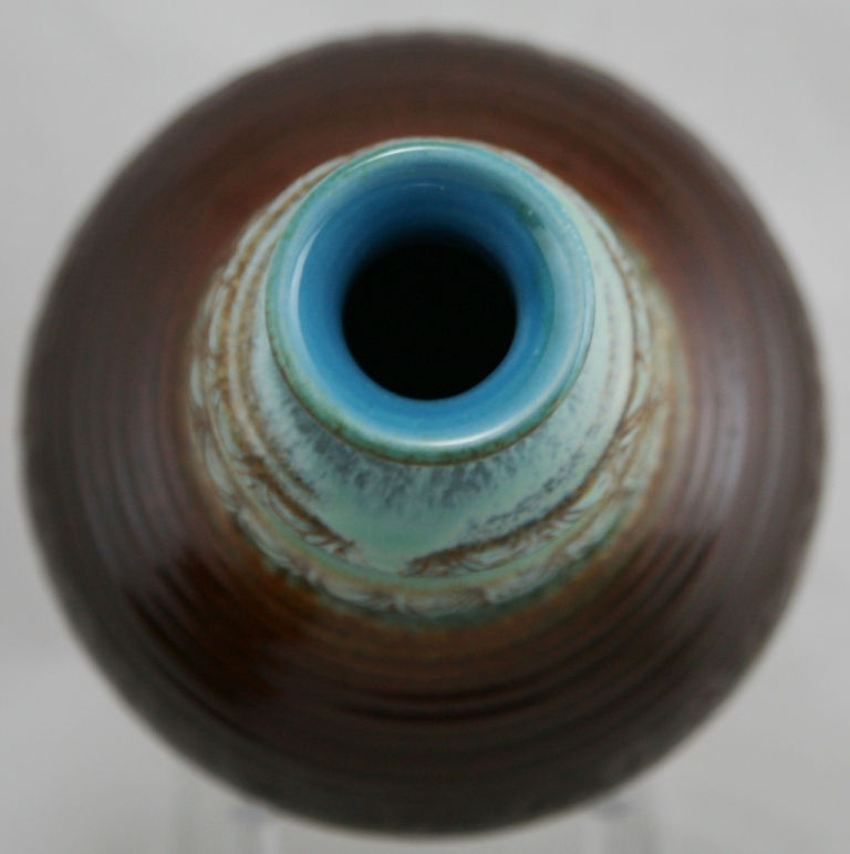 Thumbnail: Dryden Pottery 8" Vase by Vietnamese Potter 'Nguyen Loi' d1981