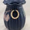 Thumbnail: Weller Hudson Blue And Decorated Pleated Vase with Berries and Leaves Copra Form