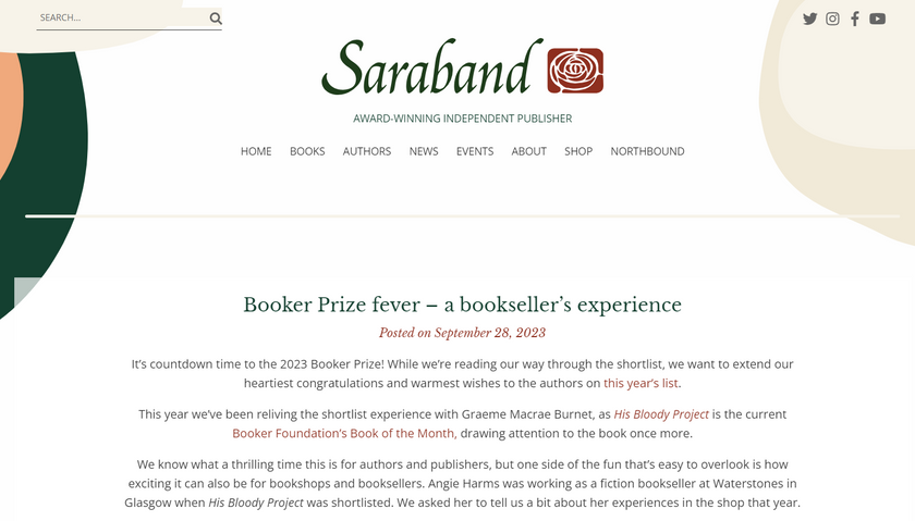 Saraband Publishing - Booker Prize Blog - Image 1