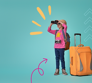 Mom and kids walking through an airport with luggage, ready for a family adventure, travel tips for flying with children.