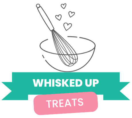 Whisked Up Treats logo with whisk and bowl for custom treats