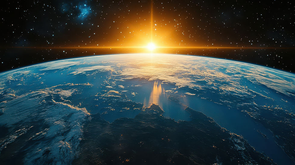 AI rendition of earth's curvature from space.