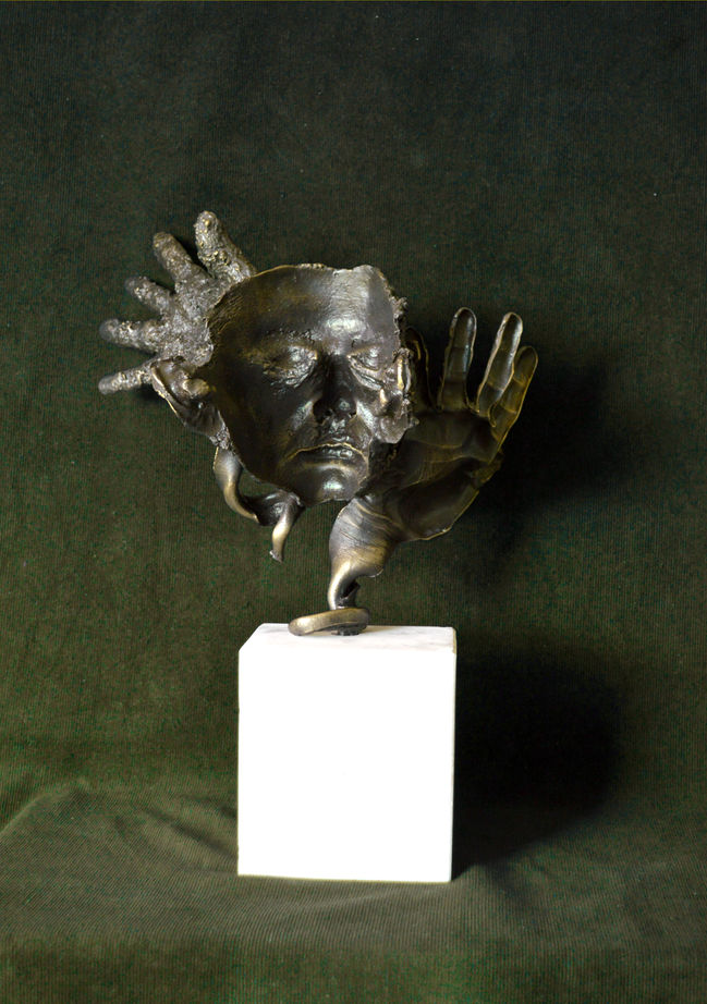 Bronze sculpture. Bronze portrait.Women sculptor. Lost wax casting. Mental health art. Unique Bronze Sculptures for sale. Buy bronze sculptures. Figurative bronze sculptures