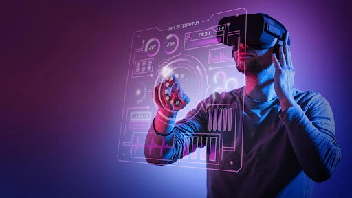 A person with a VR headset.