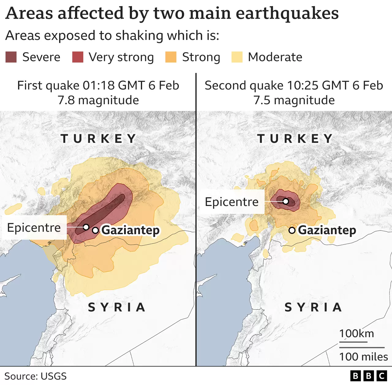 Where the Earthquake hit and the Areas affected.
