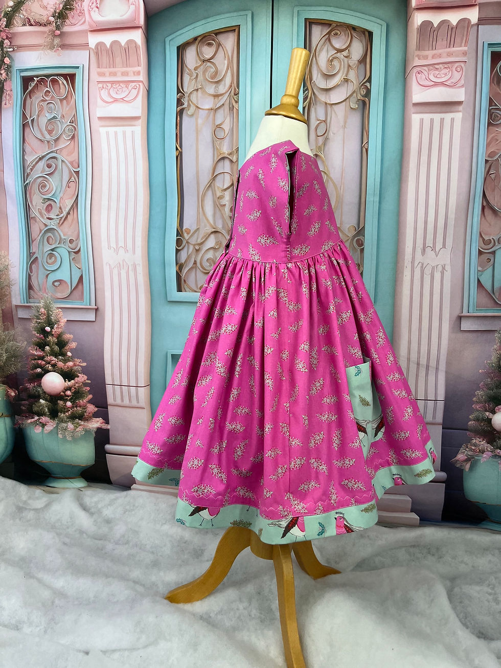 Thumbnail: Christmas Lorne Holly Dress Handmade Peek A Boo Collection 