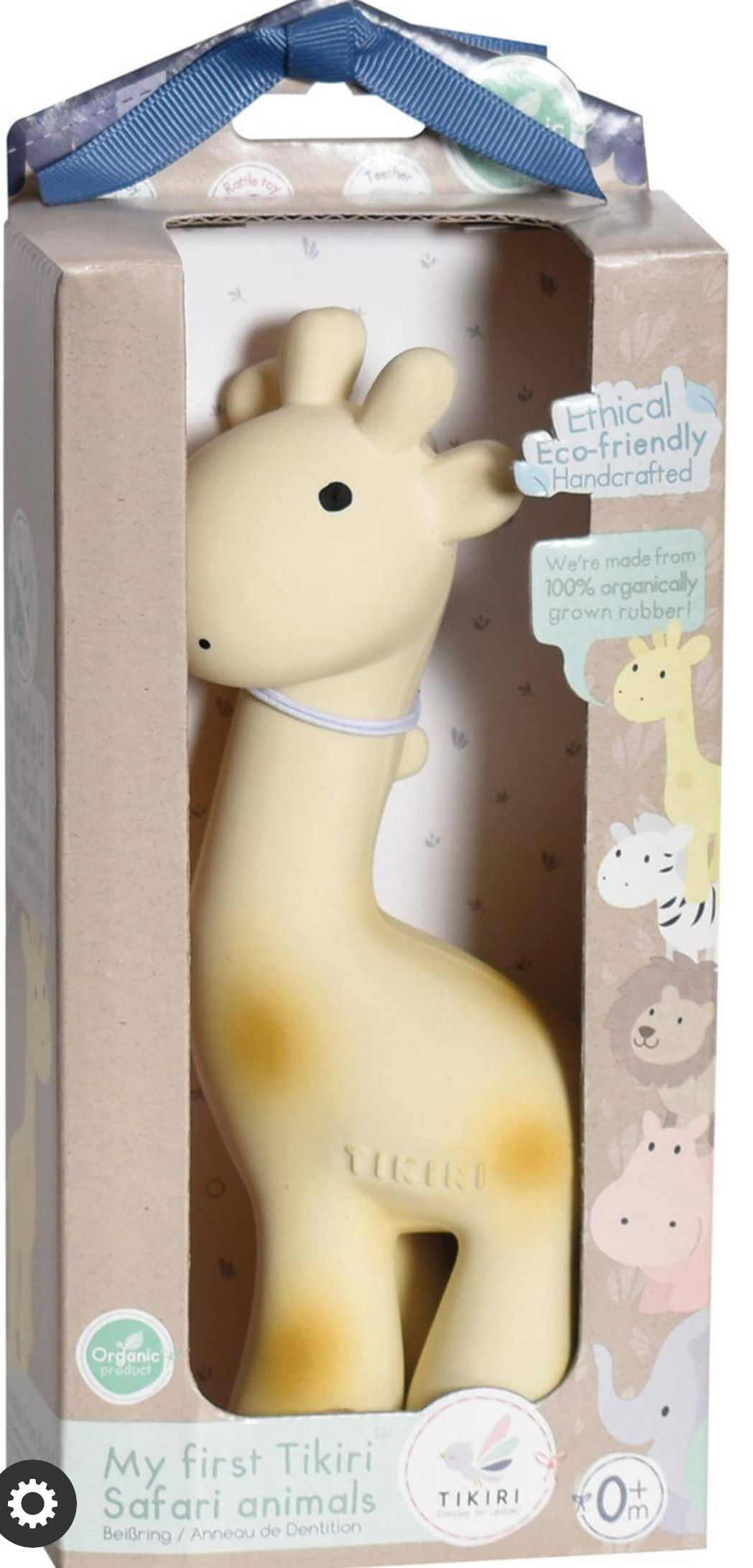 Giraffe - Natural Rubber Teether Rattle & Bath ToyTK96008