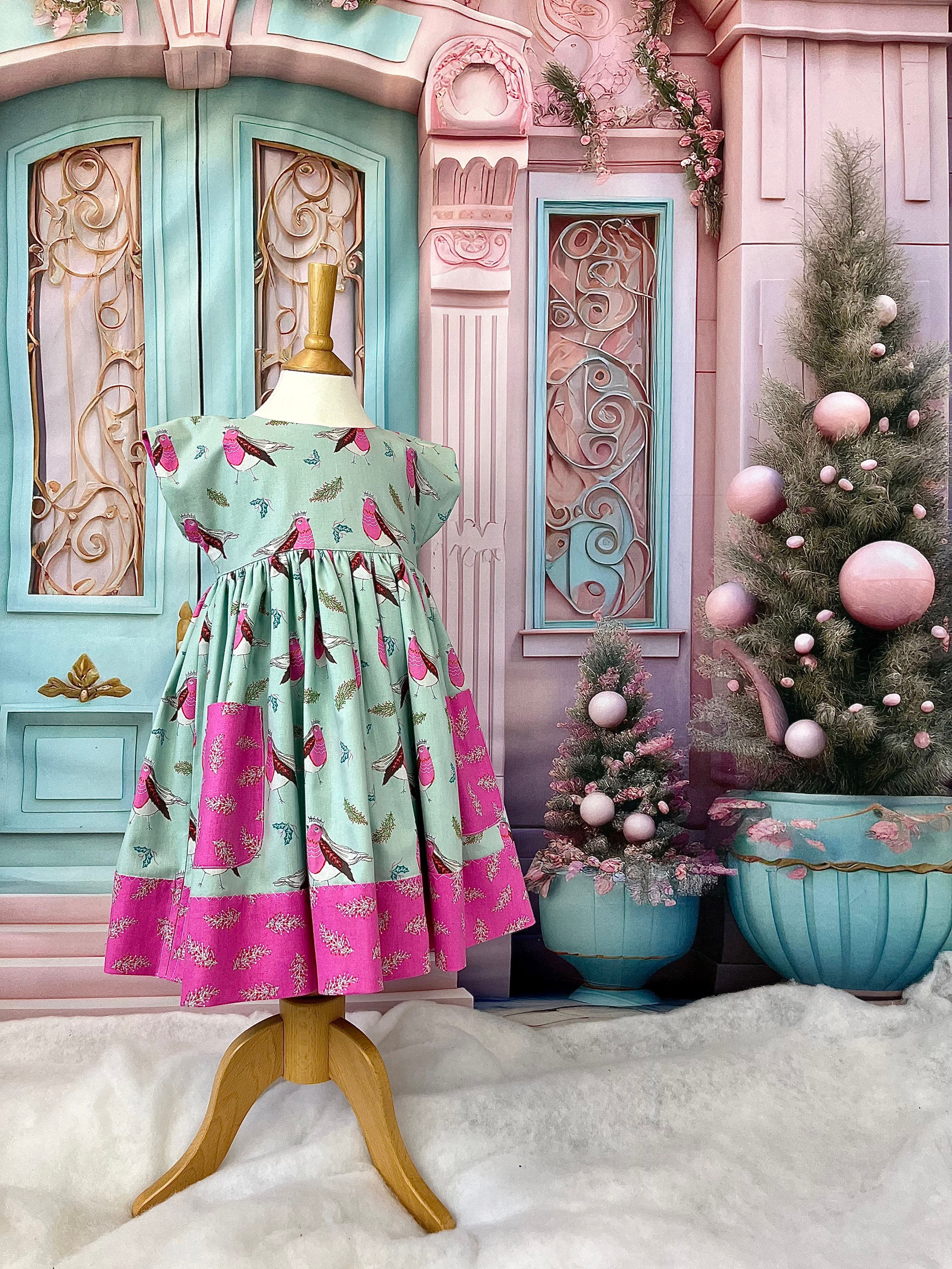 Christmas Robin Lorne Dress Handmade Peek A Boo Collection 