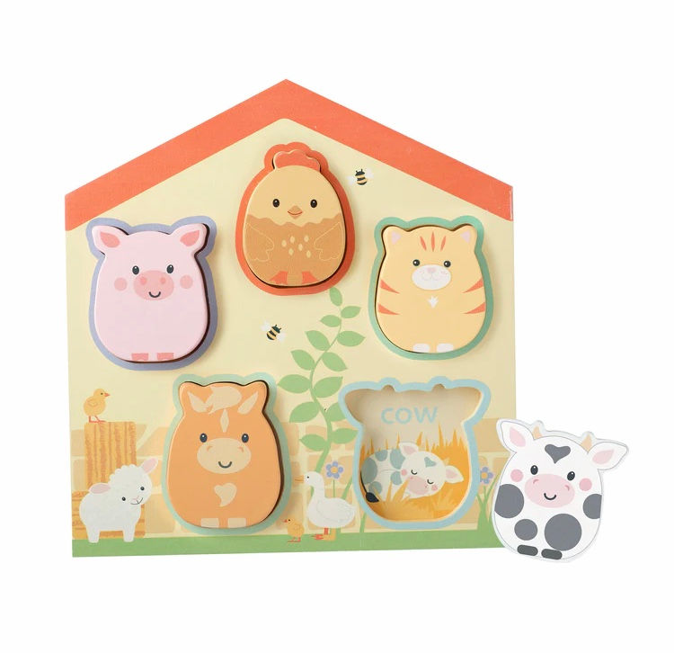 Thumbnail: NEW! Farmyard Barn Shape Puzzle Orange Tree Toys