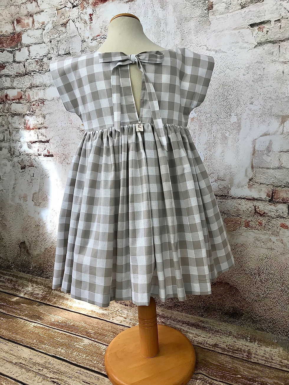 Thumbnail: Lorne Textured Cotton Gingham Handmade Peek a Boo Collecrion
