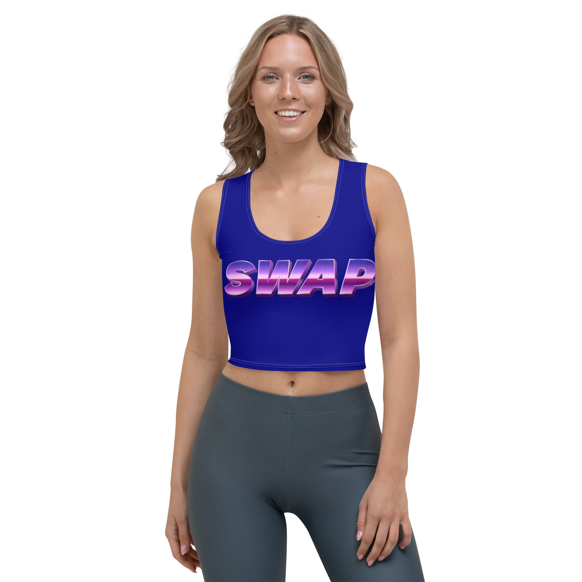 Swap Purple Chrome Crop Top