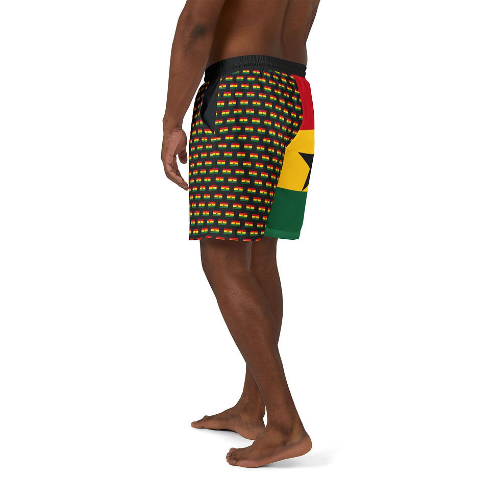 Thumbnail: Swim Shorts – Ghana Flag + Patterned Print Designs