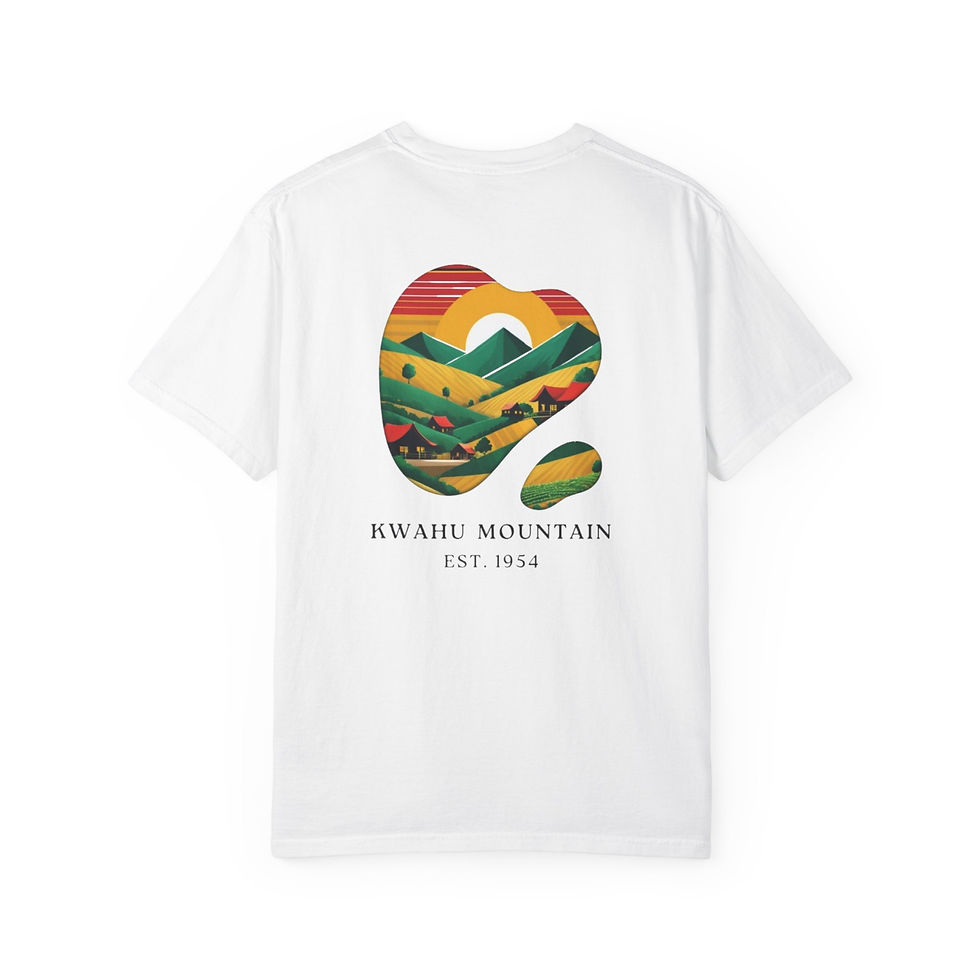 Thumbnail: T-Shirt – Ghana Motif Kwahu Mountain Landscapes
