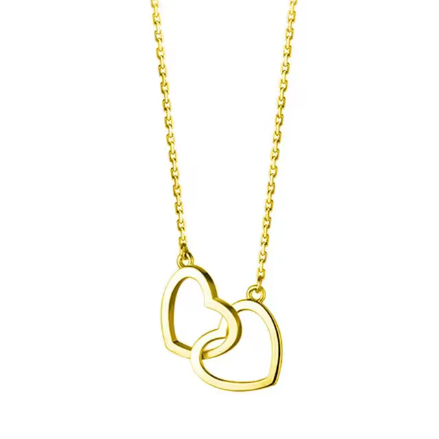 INTERLOCK DOUBLE HEART NECKLACE