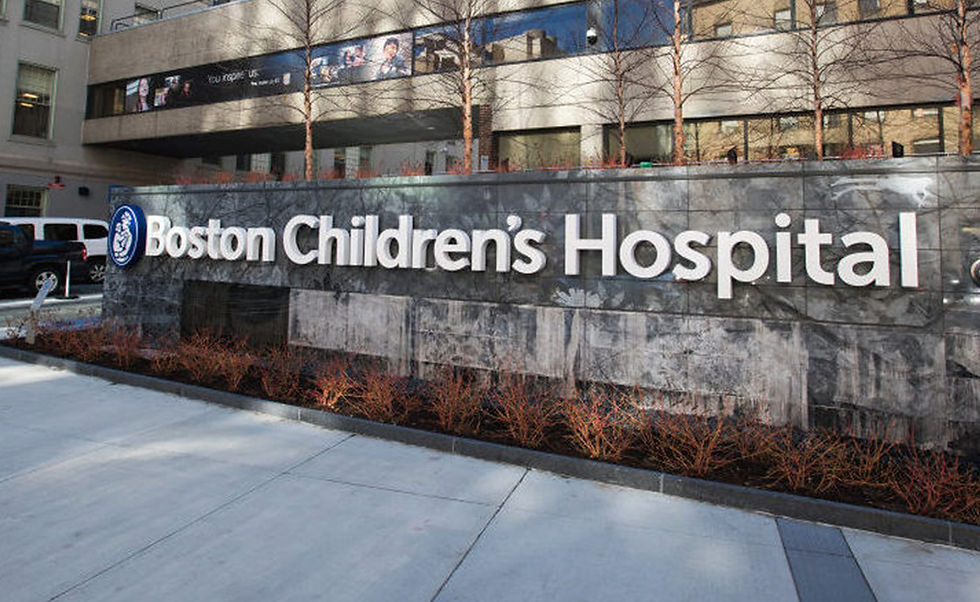 The exterior of Boston Children's Hospital. It is a pediatric medical center that is recognized as one of the top children's hospitals in the United States. 
