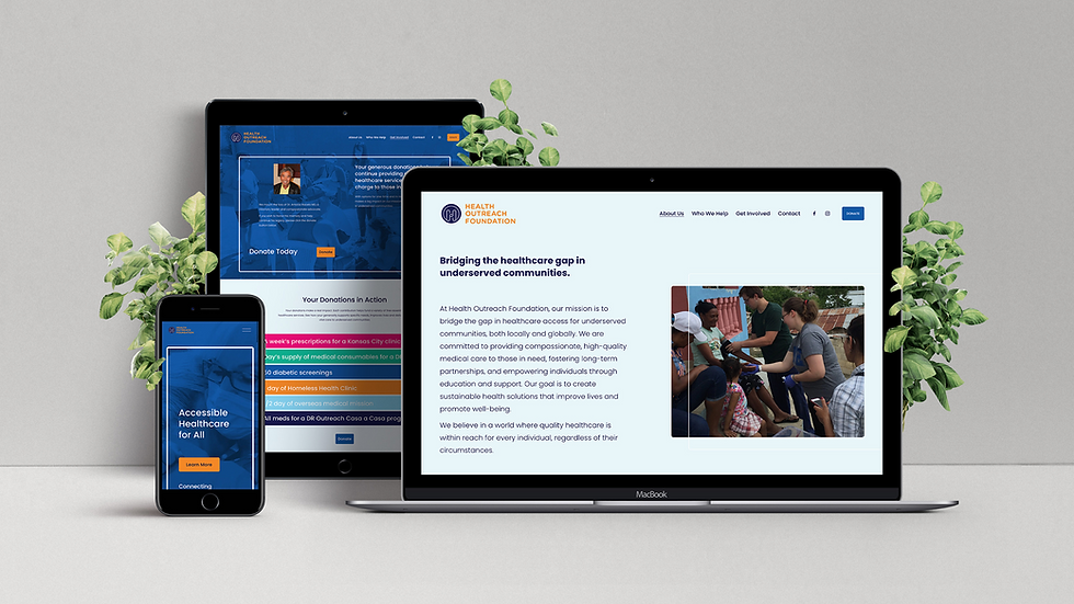 Health Outreach Foundation brand identity, website design and development project