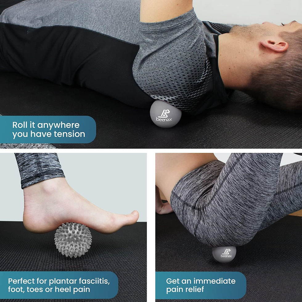 Thumbnail: Beenax Lacrosse & Hard Spiky Massage Ball Set - Trigger Point, Myofascial Relea