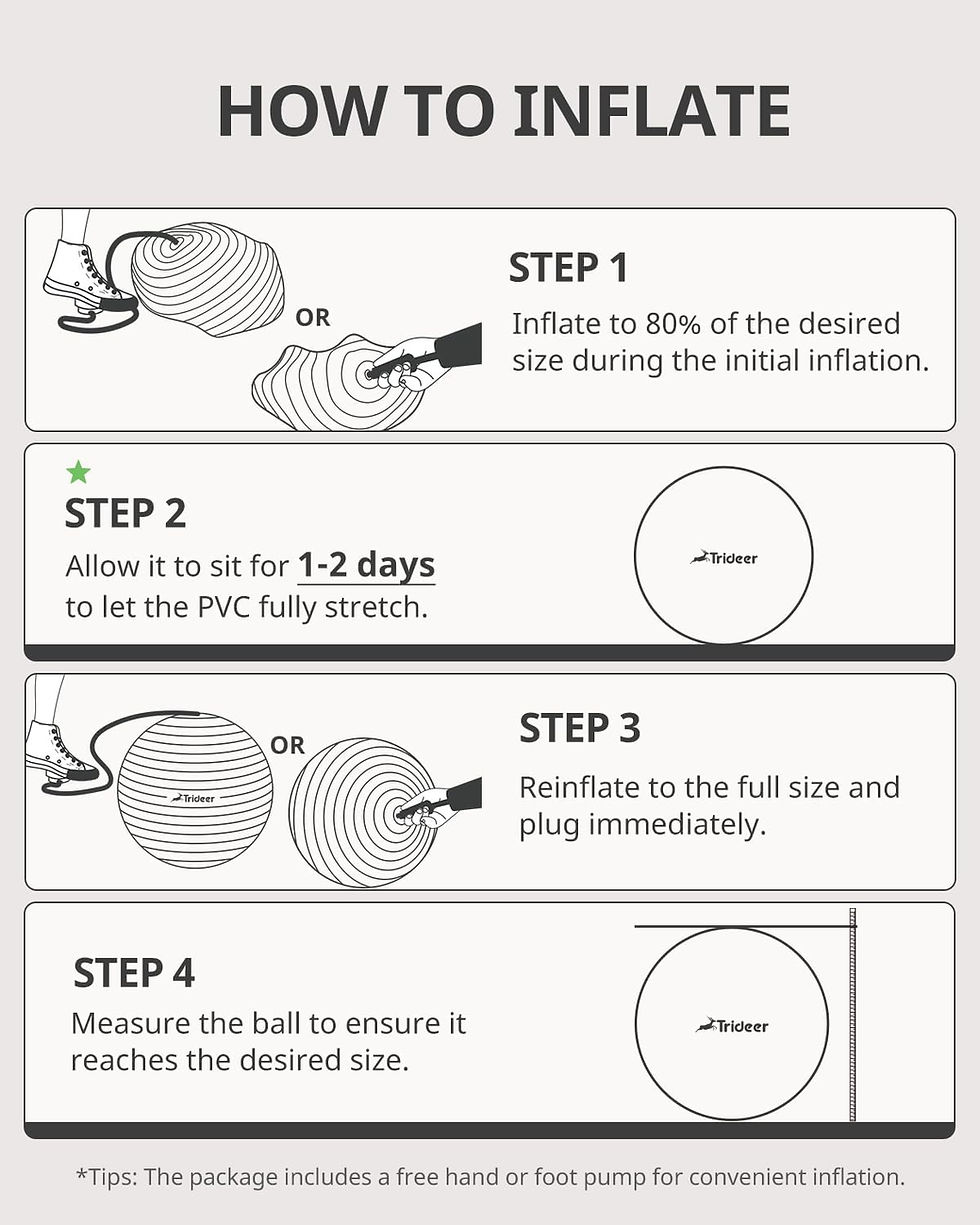 Thumbnail: Trideer Yoga Ball Exercise Ball for Working Out, 5 Sizes Gym Ball, Birthing Bal