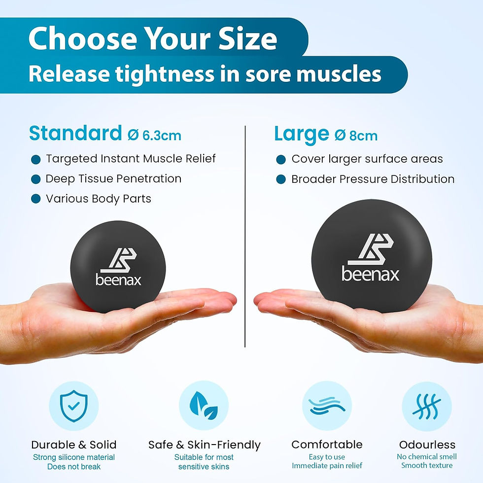 Thumbnail: Beenax Lacrosse & Hard Spiky Massage Ball Set - Trigger Point, Myofascial Relea