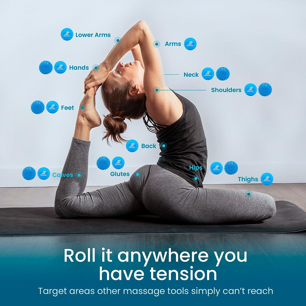 Thumbnail: Beenax Lacrosse & Hard Spiky Massage Ball Set - Trigger Point, Myofascial Relea
