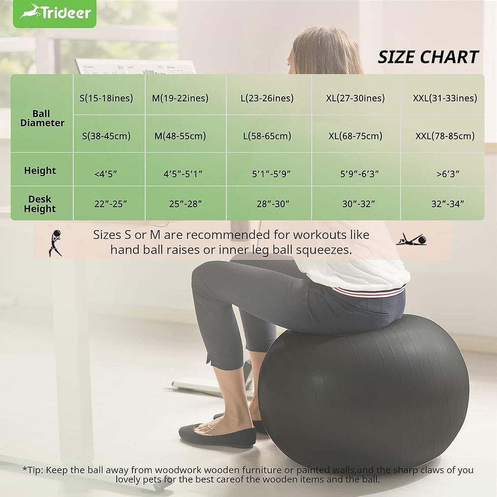 Thumbnail: Trideer Yoga Ball Exercise Ball for Working Out, 5 Sizes Gym Ball, Birthing Bal
