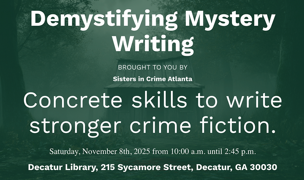 Special November Workshop: Demystifying Mystery Writing