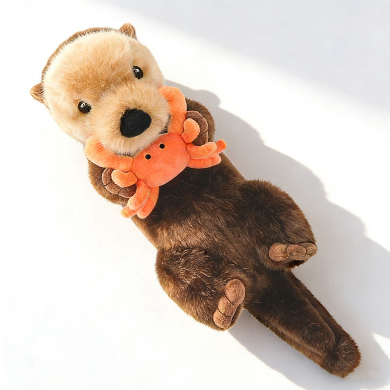 Thumbnail: Snuggle Otter Plush Toy Set – Mama & Baby Sea Otter Stuffed Animal Set