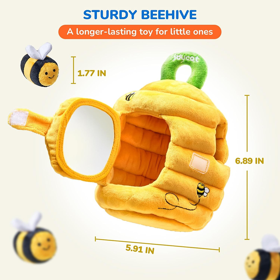 Thumbnail: Joycat Sensory Beehive Toy – Plush Montessori Set with 5 Bees + Mirror (0–4Y)