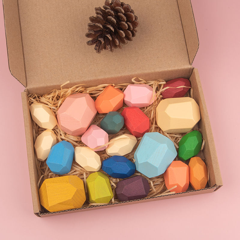 Thumbnail: Colorful Sensory Toys - Fun Wooden Stacking Stones