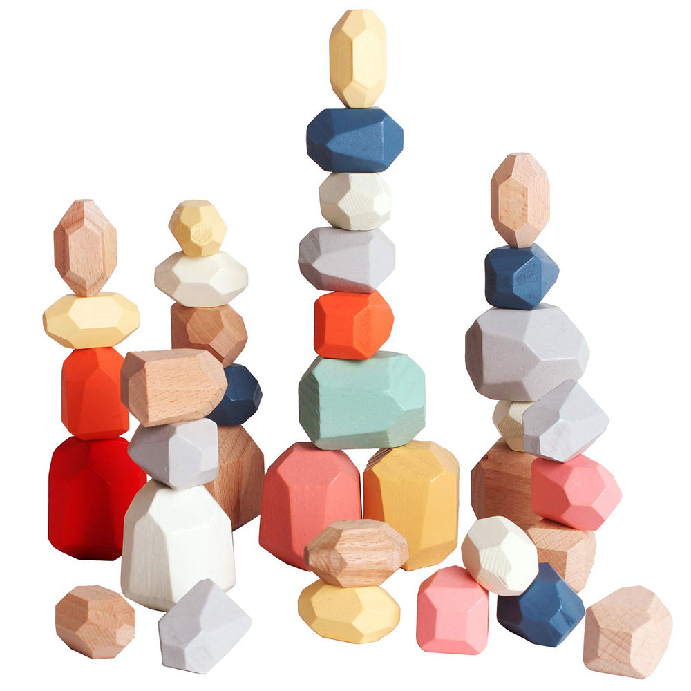 Colorful Sensory Toys - Fun Wooden Stacking Stones