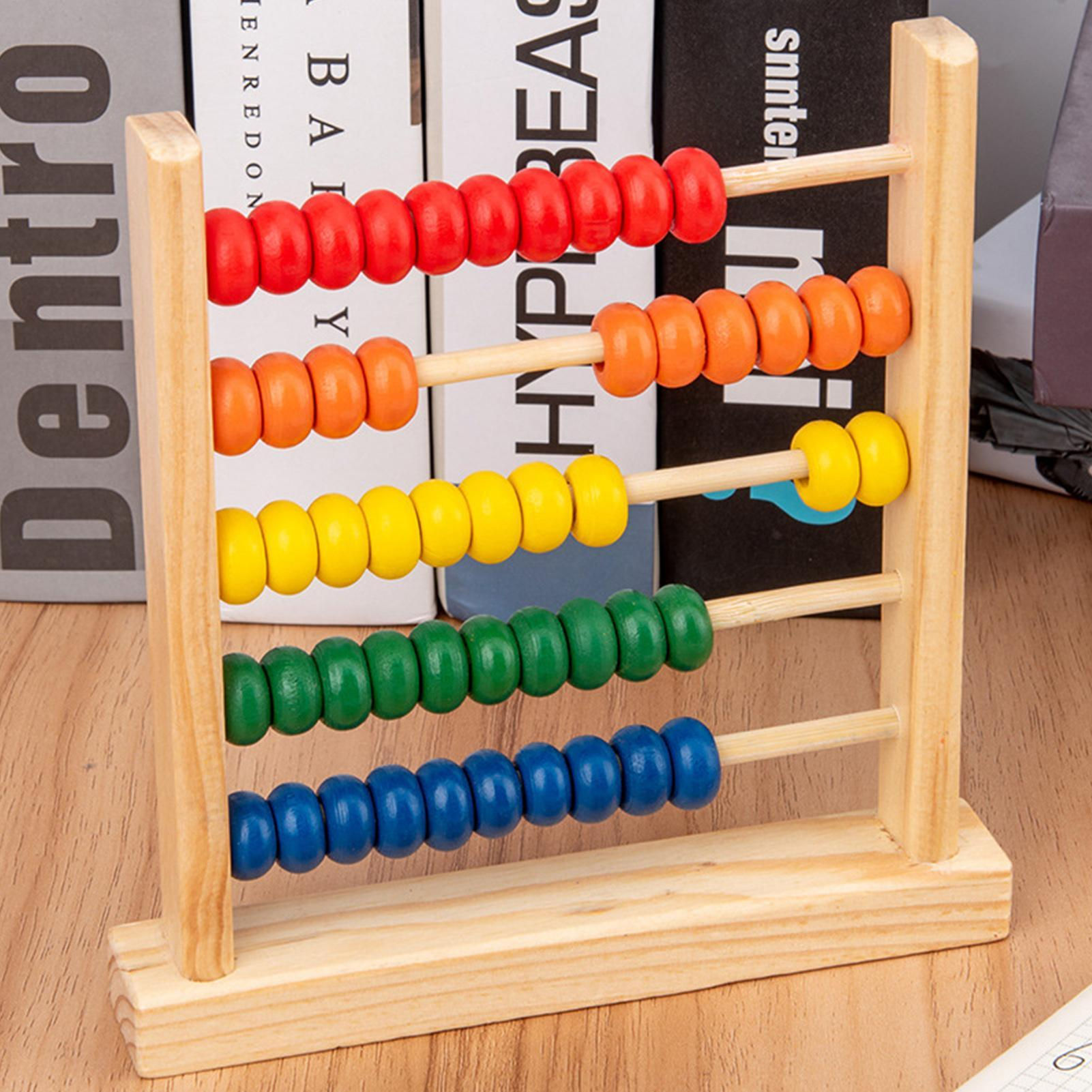 Mini Montessori Wooden Abacus – Rainbow Counting Frame (Ages 2–6)