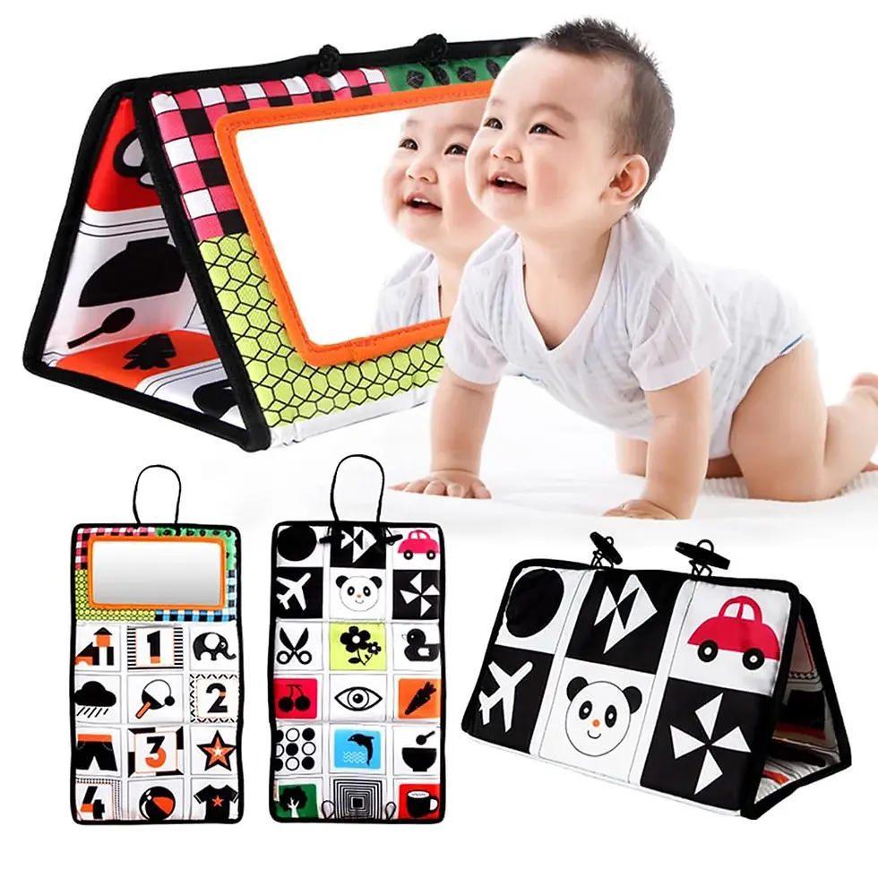 Thumbnail: High-Contrast Tummy Time Mirror Toy – Black & White Sensory Baby Activity Toy